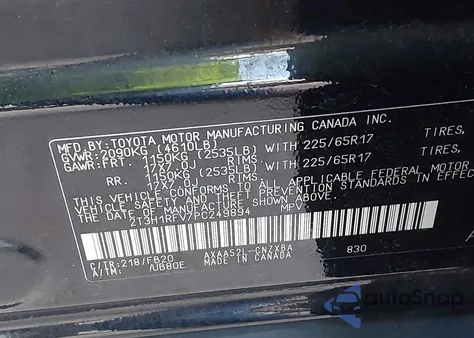 2023 Toyota Rav4 Le from USA, damaged, VIN 2T3H1RFV7PC249894